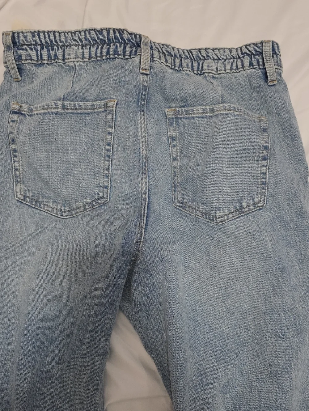 Light Wash Distressed Curvy High Rise Baggy Jeans Womens Size Large Regular - Picture 4 of 11